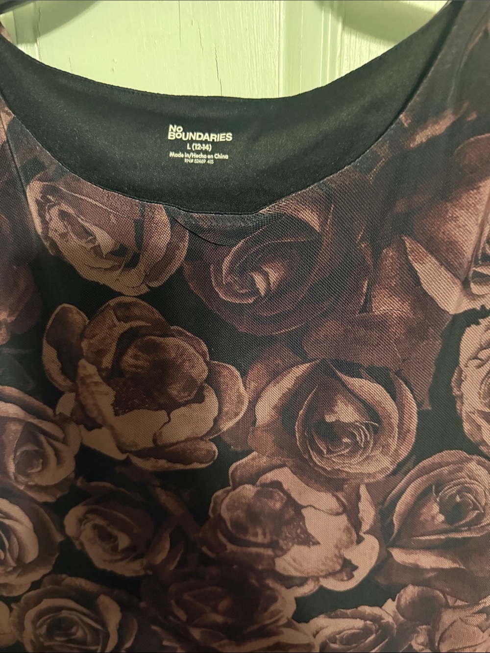 No Boundaries Plum Rose Print Midi Dress - Picture 2 of 3